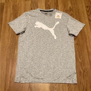 Men’s gray t shirt brand puma available in 2 size small and medium short sleeve